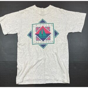 Vintage La Jolla California Tee T-shirt Small Sailboat Graphic 90s Made in USA‎